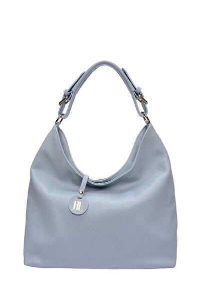 SimpleFind Anna Luchini Geanta piele -LUNA-Albastru deschis,Geanta de umar pi...