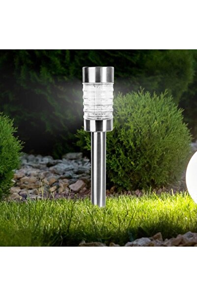 BAMI NETWORK Lampa solara cilindru sticla argintie 43cm gradina terasa