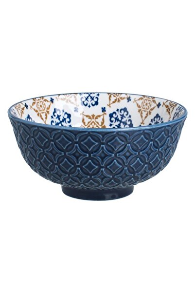 BAMI NETWORK Bol portelan albastru interior alb 12x5.5cm inghetata