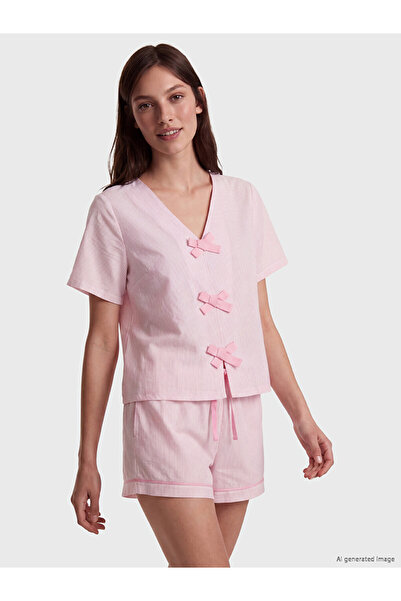 LC Waikiki V Planting Striped Women's Shorts Pajama Set for Style Seekers fro...