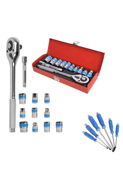 OEM Trusa/kit tubulare, marime 18-24mm, clichet 1/2 inch, 12 piese, cutie met...