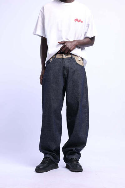 Catch Çift Renk Bloklu Super Baggy Jean