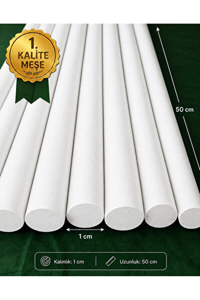 Sef moda 50 cm Uzunluk , 1 cm Kalınlık 5 ADET meşe kavela , hobi çubuğu , mak...
