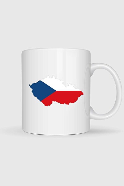 Bahriyeli Collection Czech Republic Flag and Map Printed Mug