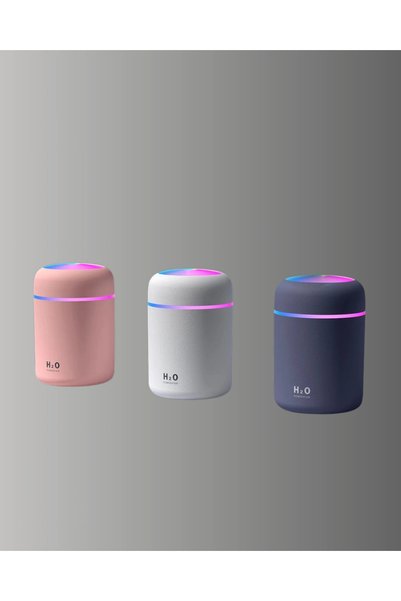 Epilons مرطب USB سعة 300 مل مع هيكل ABS – أبيض، رمادي، وردي