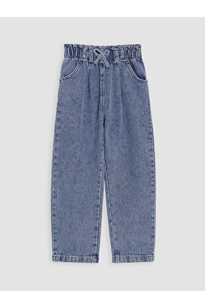 LC Waikiki Indigo Straight Fit Girls' Jean Pants with Elastic Waist