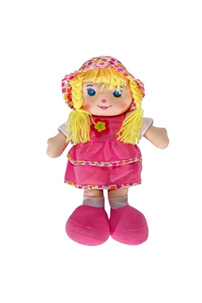 BAMI NETWORK Papusa textila cu rochie roz pentru fete 30cm