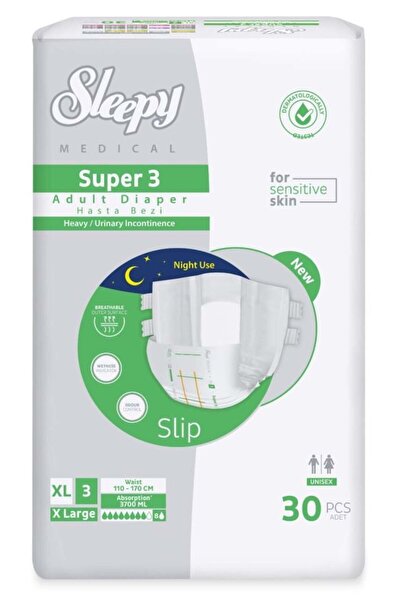 Sleepy Süper3 Belbantlı Hasta Bezi XL Beden 30 Adet