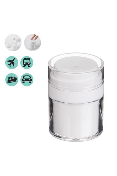 BAMI NETWORK Recipient cosmetice alb cu pompa 30g plastic PP calatorie
