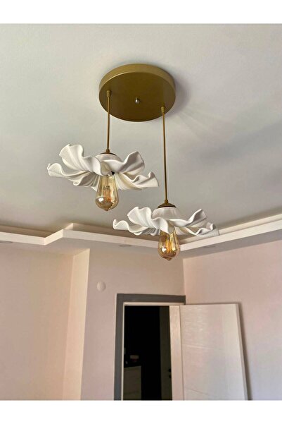 DREAM MODE Nest 2'li Bohem Çiçek Sarkıt Avize | Modern Salon, Yemek Masası, Mutfak Adası Aydınlatması | E27