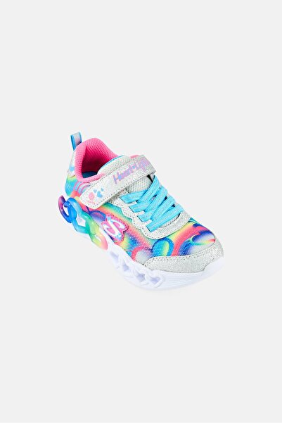 SKECHERS Kids Girl Infinite Heart Lights Velcro Closure Shoes, Multicolor