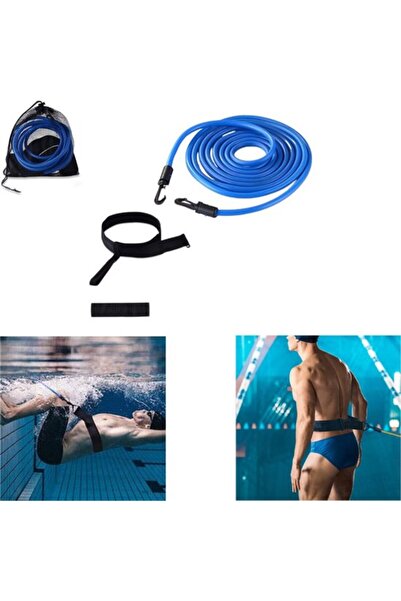 STARSTAR 4-Meter Static Swimming Resistance Tether Training Band (Blue)