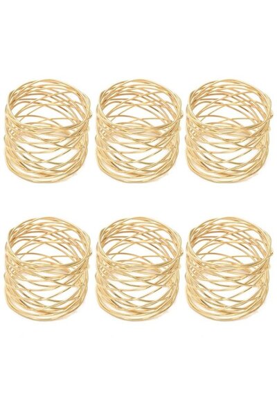 STARSTAR A set of 6 handmade round napkin rings, suitable for everyday meals ...