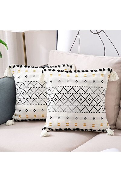 STARSTAR Two-Piece Pillowcase Set, Cotton Woven Decorative Cushion Covers wit...