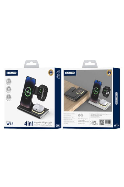 JELLICO Încărcător wireless 3-în-1 pentru iPhone 11 12 13 14 15 Magsafe 15W PD
