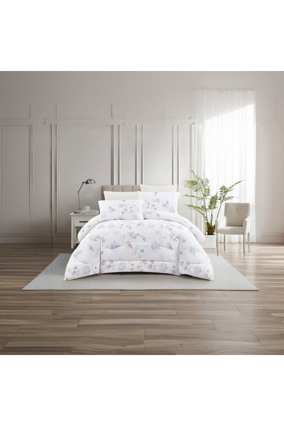 Lifestyle Super King Floral Print 6 Piece Reversible Comforter Set - 260x240cms