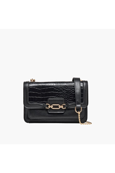 Adore Textured Crossbody Bag with Chain Strap