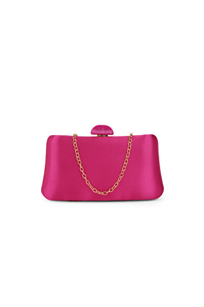 Globus By Styli Pink Shiny Rectangular Clutch with Chain Strap