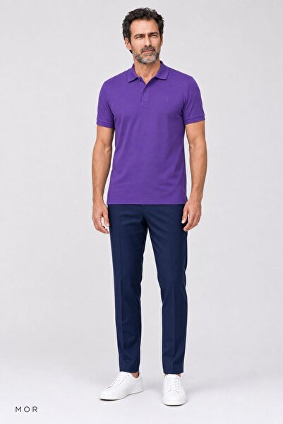 RENOVİ Erkek Polo Yaka Tişört Slim Fit Kısa Kollu Şık Günlük Pamuklu T-Shirt