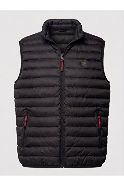 Les Canards Quilted Vest with high collar and applied logo, regular fit