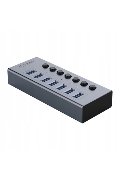 Orico Hub BT2U3-7AB cu 7 porturi USB-A cu comutatoare - Gri