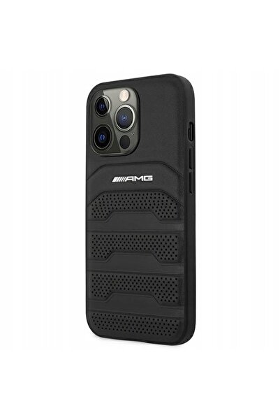 MERCEDES AMG AMHCP14LGSEBK iPhone 14 Pro 6,1 " negru carcasă rigidă din piele...