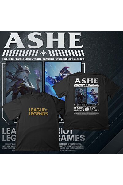 EZ Design League of Legends -Ashe- Printed Oversize Black T-Shirt