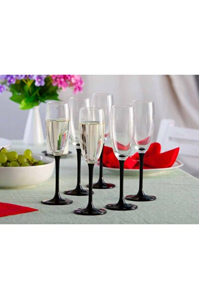 NO BRAND Set de 18 pahare cu picior negru pentru vin roșu, vin alb și șampanie