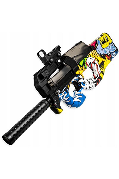 Poszukiwacze Frajdy PUȘCĂ MARE PISTOL P90 AUTOMATĂ CU BILUȚE DE GEL + MIRĂ ȘI...