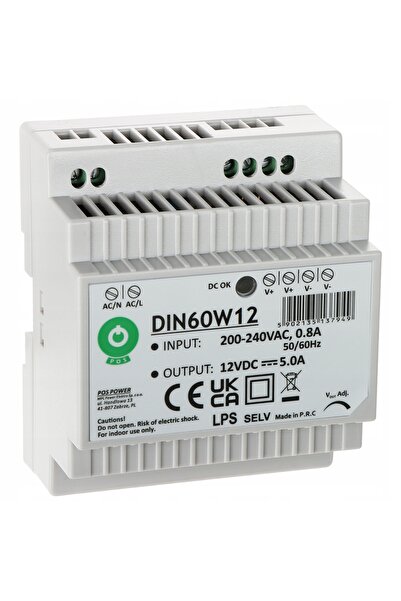 NO BRAND Sursă de alimentare în comutație 12V CC 5A 60W pentru șină DIN POS