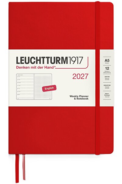 NO BRAND Agendă săptămânală punctată A5 2027 Leuchtturm1917 Cireșiu