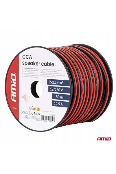 AMIO Cablu difuzor bilateral CCA 2x2.5mm² 12.5A auto-audio 50m