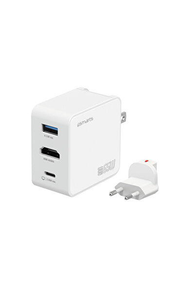 NO BRAND 4smarts Adaptor Hub Flex 65W GaN USB-C/USB-A/HDMI încărcător de călă...