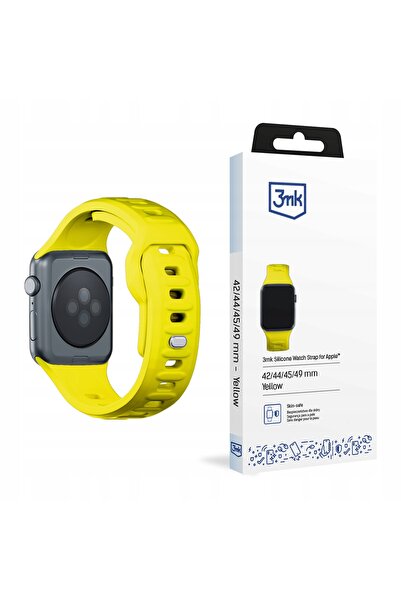 3MK Curea de ceas din silicon galbenă pentru Apple Watch 42/44/45/49mm