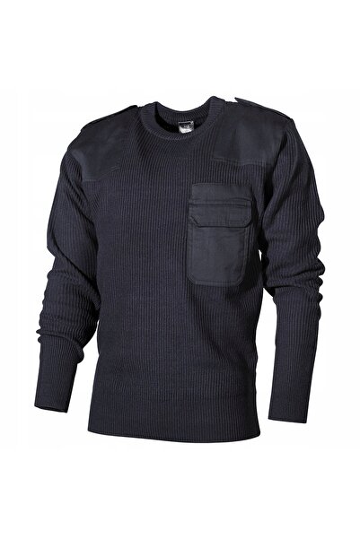 NO BRAND Pulover albastru militar BW lung 48