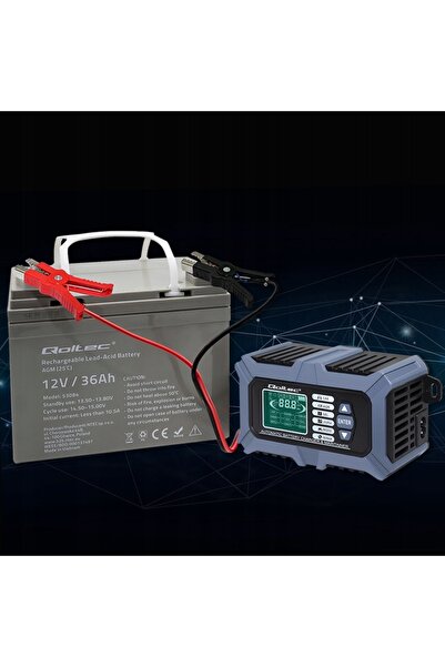 Qoltec Încărcător inteligent 52488 pentru baterii LIFEPO4 AGM GEL WET 6A