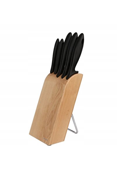NO BRAND FISKARS ESSENTIAL KPL 5 CUȚITE ÎN BLOC DE LEMN 1023782 + ASPIRATOR D...