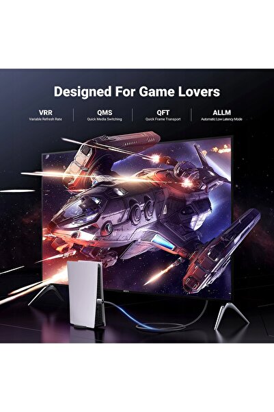 Ugreen Cablu HDMI 2.1 8K/60Hz 2m Împletit din nailon Certificat - Negru