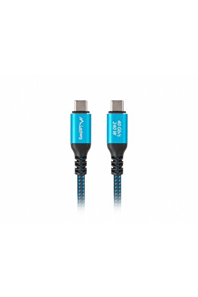 Lanberg Cablu USB-C tată/tată USB4 240W 8K 60HZ Negru-Albastru - 0.5M