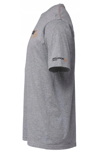 Savage Gear Tricou cu logo semnătură, gri melanj, mărimea XXL