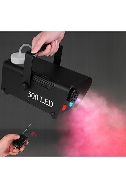 LIGHT4ME GENERATOR DE FUM SMOKER MINI LED 500W 3 ÎN 1 + LIQUID 1L SET CU TELE...