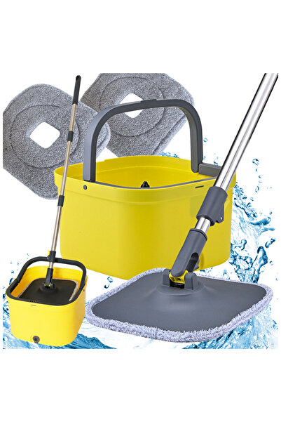 NO BRAND Set găleată cu mop rotativ 360°, 2 lavete din microfibră, sistem de ...