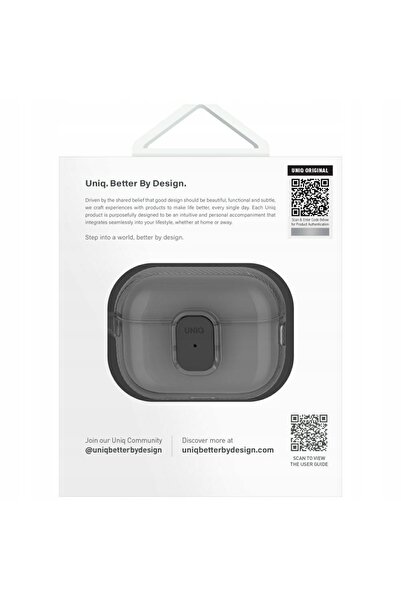 NO BRAND Husă UNIQ Glase Pro pentru AirPods Pro 2 Lock Case, fumurie