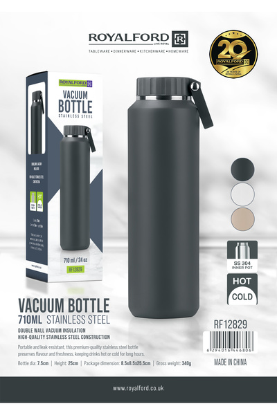 ROYALFORD 710ml Vacuum Insulated Water Bottle, RF12829N SS 304 Stainless Stee...