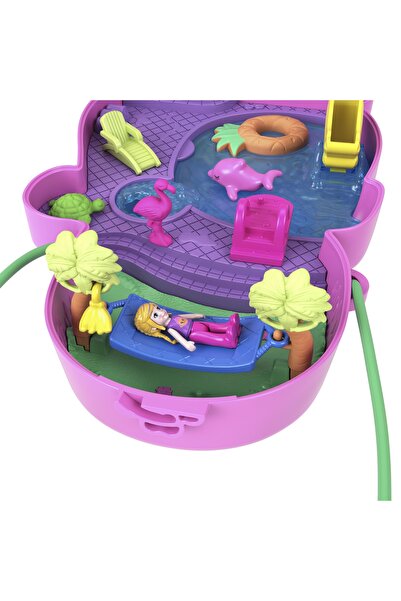 Polly Pocket SET GEANTĂ COMPACTĂ CU PUIȚI 2 PĂPUȘI MINI + ACCESORII HWP04