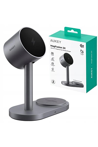 NO BRAND Încărcător magnetic AUKEY Qi2.2 2 în 1 MagFusion 2X 25W AirPods iPhone