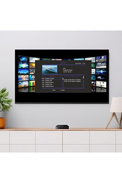 Shark Decodor dvbt005-sh dvb-t2/hevc pvr epg telecomandă inteligentă