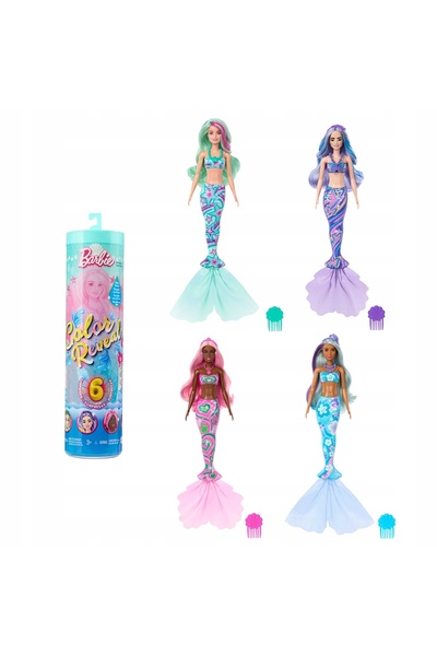 Barbie LALKA SIRENE ASORTATE CU SURPRIZE, CU REVEZIUNE DE CULOARE, SIRENE DE ...