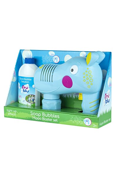 NO BRAND FRU BLU BUBBLES PISTOL DE BULĂȚI HIPPO CU BULĂȚE MARI + lichid 400ml