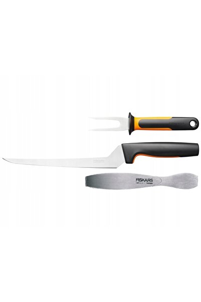 FiSKARS SET COMPLET: CLEȘTI PENTRU OASE, CUȚIT PENTRU FILETAT PESE, FURCĂ 3el FF